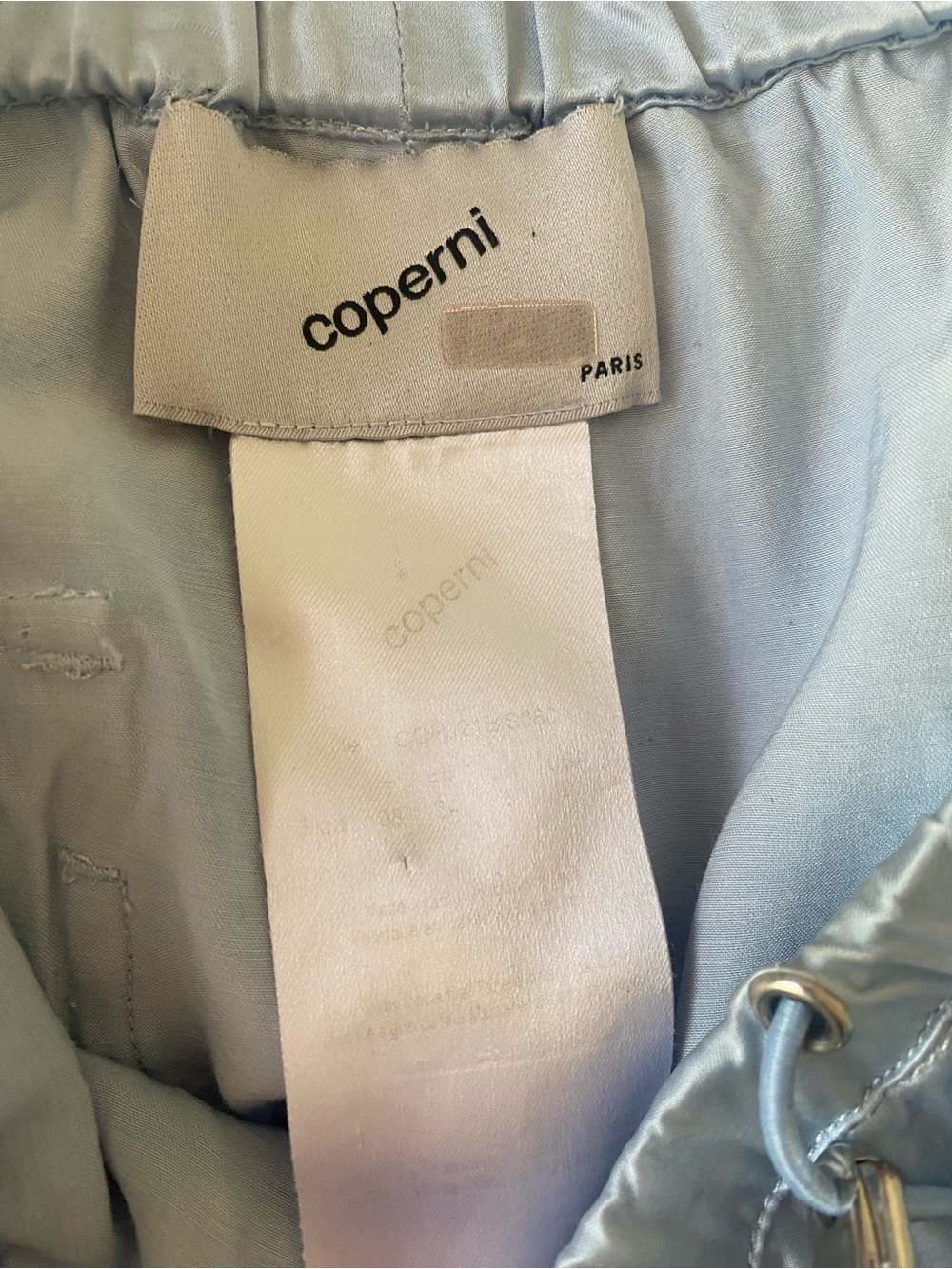 Coperni Light Blue Silk Cargo Maxi Skirt SZ 2 - Picture 7 of 8